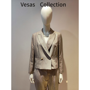 vesas唯尚女装西服通勤短款西装套装修身收腰高级感外套