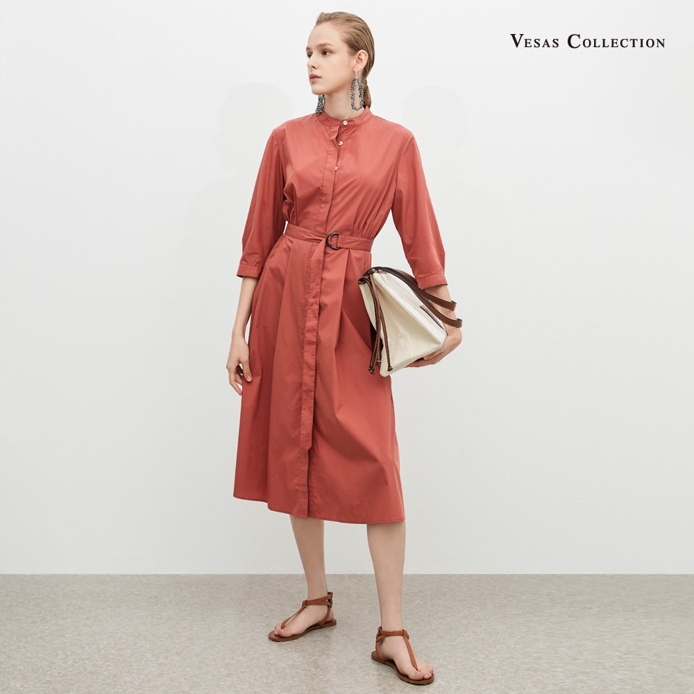 vesas collection 唯尚女装专柜正品连衣裙 挚爱衬衫连衣裙 高领