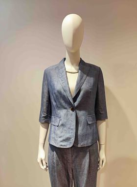 vesas collection J0981 牛仔色七分袖一粒扣西装上衣