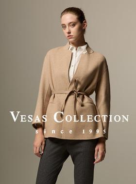 Vesas Collection C1337设计师款驼色中长外套