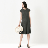 连衣裙法式 vesas collection唯尚女装 小香风设计感小众圆领连衣裙