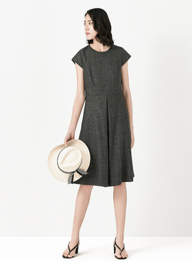 vesas collection唯尚女装连衣裙法式小香风设计感小众圆领连衣裙