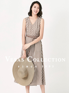vesas collection D1257度假系列 V领无袖连衣裙
