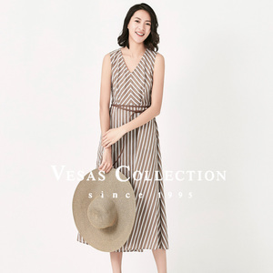 vesas collection D1257度假系列 V领无袖连衣裙
