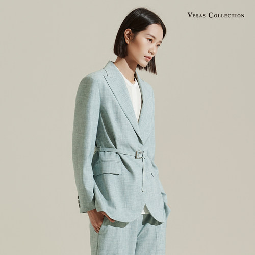 唯尚女装 西服绿色正肩收腰西装轻职场通勤外套气质高级感 直播间