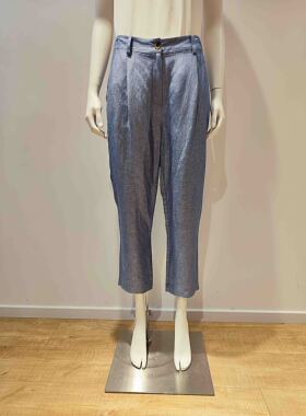 vesas collection T1295牛仔色 亚麻 女裤