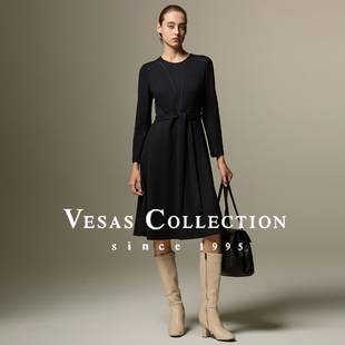 优雅圆领优雅连衣裙 D1293 Vesas Collection