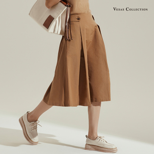 半身裙设计感小黑咖裙高腰直筒 专柜正品 vesas collection唯尚女装