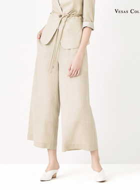 Vesas Collection 唯尚女装 弯刀裤 高腰直筒休闲裤西裤长裤