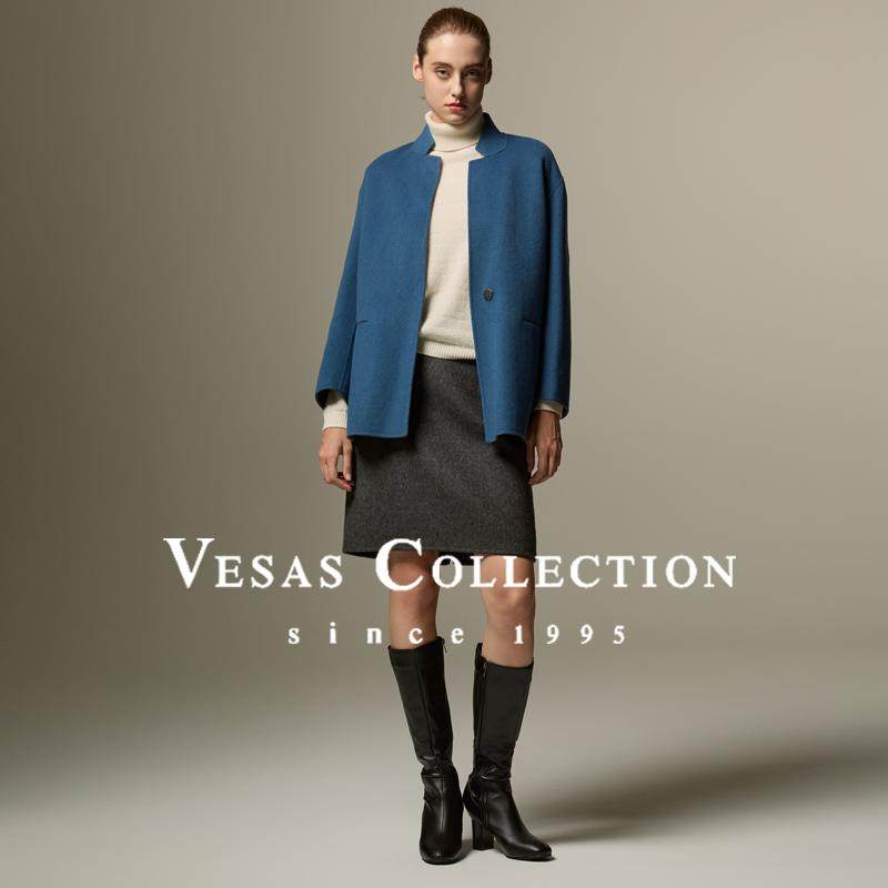 Vesas Collection C1336设计师款简约立领中款外套