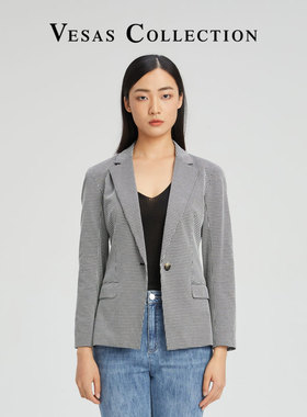 vesas collection J0971 千鸟格花形 西装上衣