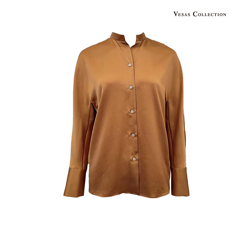 vesas collection 唯尚女装专柜正品衬衫 马尔代桔色法试长袖衬衫