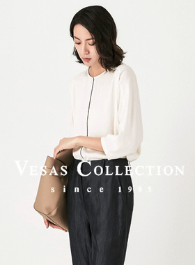 Vesas Collection B0867法式圆领 轻商务上衣
