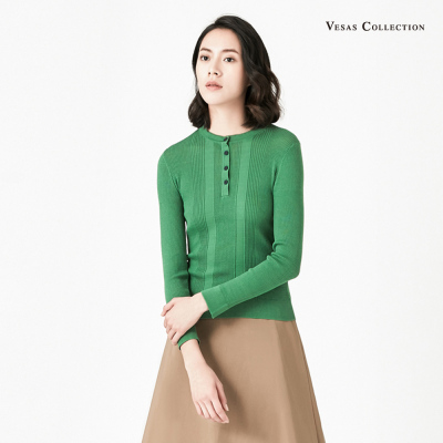 vesas collection 唯尚女装专柜正品毛衫 慵懒随性舒适圆领针织衫