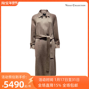 唯尚vesascollection女装冬季新款法式中长款气质羊毛大衣C1343