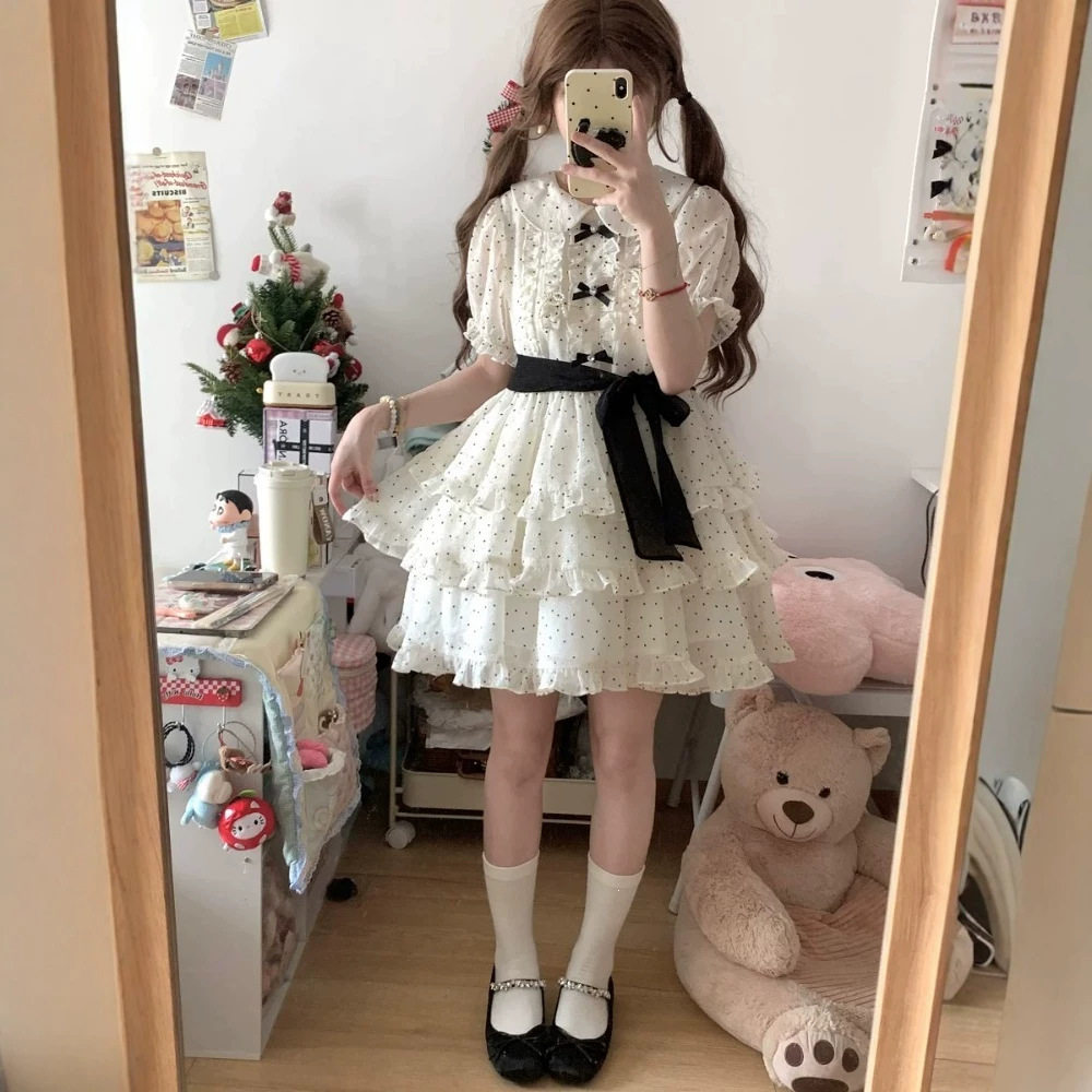 夏季法式波点连衣裙女202