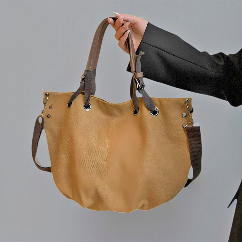 日系复古大容量工装帆布包多功能单肩斜挎包大学生通勤手提托特