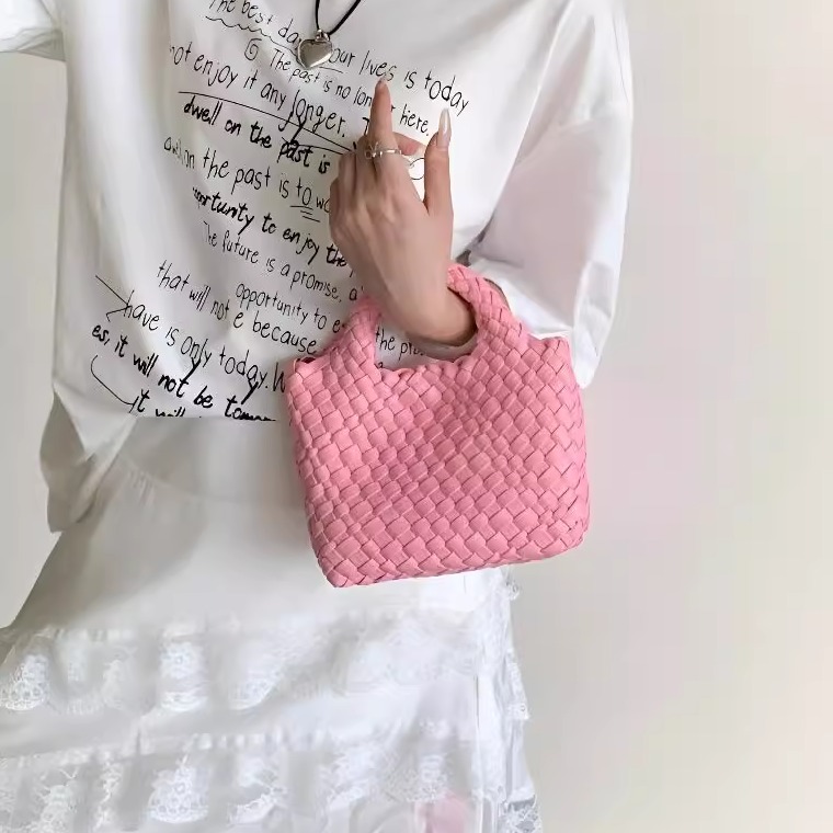 编织女包包真皮手提手拎包手工女士夏天迷你链条小拎包出门装手机