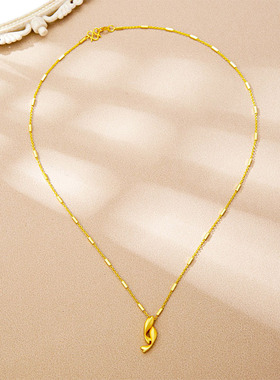 潮流设计感小鱼锁骨链女轻奢越南沙金锦鲤项链气质久不掉色首饰品