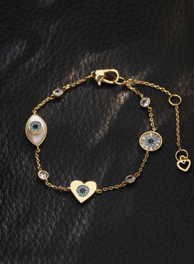 白贝壳恶魔之眼手链法式轻奢