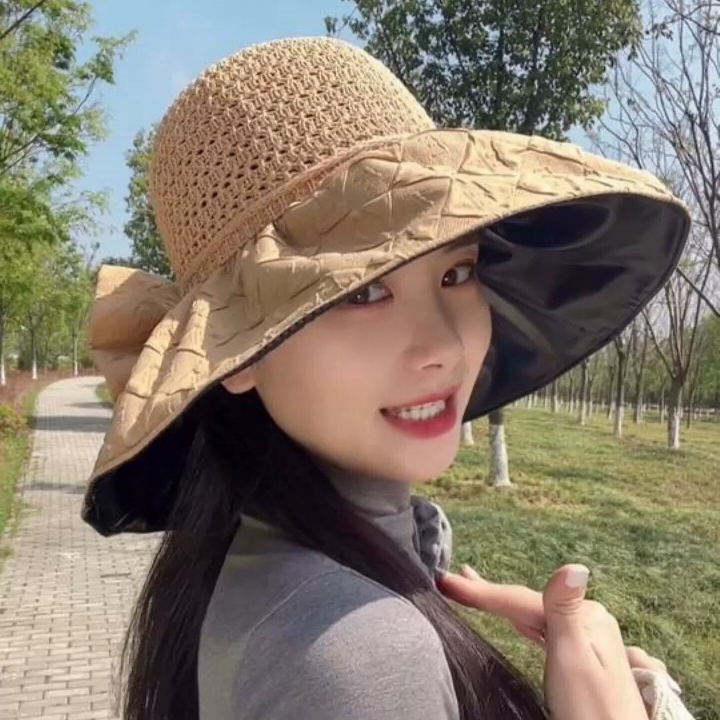 2026夏季女大檐防晒渔夫帽