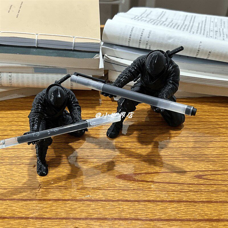 3d打印黑色忍者摆件笔架文具收纳笔筒创意桌搭送同学朋友笔架礼物