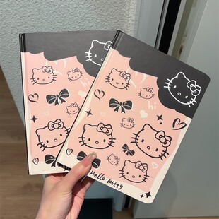 高颜值新款全彩页文具可爱卡通喵喵凯蒂蝴蝶结A5硬壳笔记本加厚