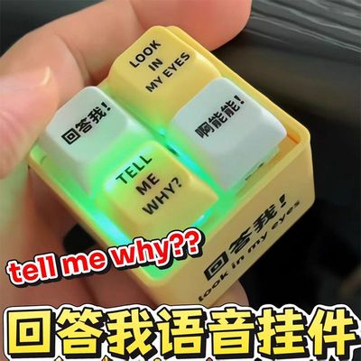 回答我 lookmyeyes 解压按键玩具发声语音钥匙扣小键盘发音发光
