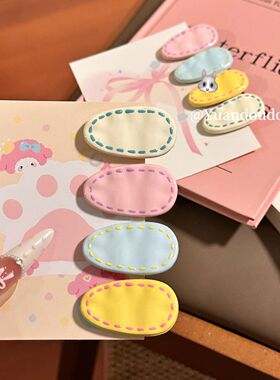 日韩可爱手绘线条小水滴鸭嘴夹ins简约百搭刘海边夹小众精致头饰