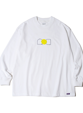 rodless重磅330g立体网球刺绣印花长袖T恤宽松秋季百搭国潮牌情侣