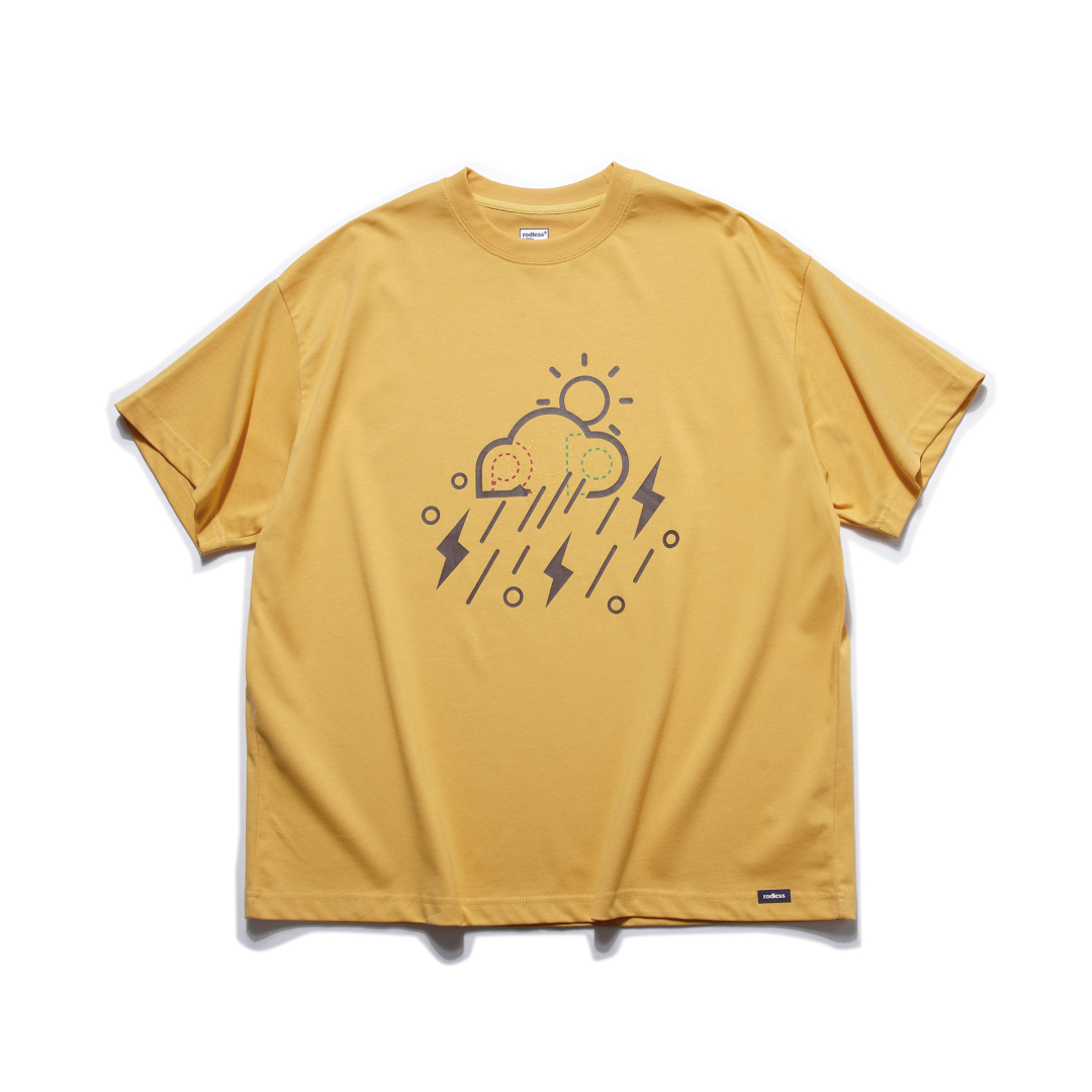 rodless24夏季趣味logo宽松重磅330g短袖T恤百搭国潮牌情侣款