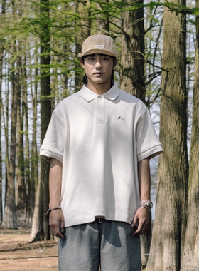 rodless 23夏季宽松重磅355g简约POLO短袖T恤刺绣百搭国潮牌情侣