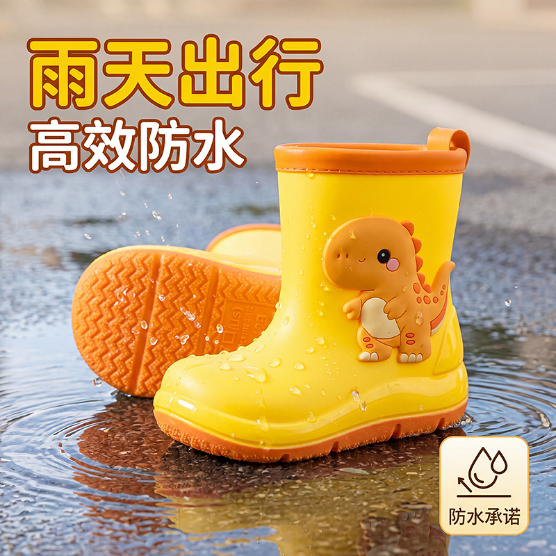 儿童雨鞋男童女孩防滑雨靴小宝宝幼儿园水鞋防水防滑胶鞋卡通水鞋