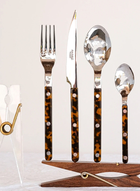 sabre paris法国刀叉餐具西餐玳瑁高级牛排餐具刀叉勺三件套装