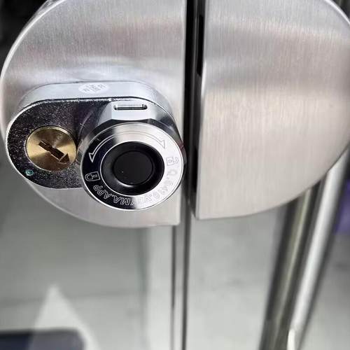 智能密码玻璃门锁办公室电子锁指纹玻璃门锁免开孔单门双开.