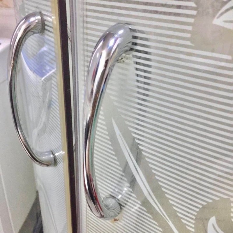 老式双面把手孔距145mm对装实心锌合金拉手玻璃门浴室淋浴房扇.