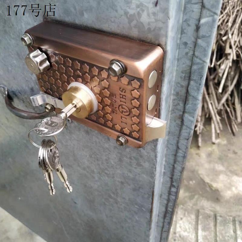 保民锁外装门门锁十字锁芯钥匙外装防盗门锁老式木门铁门房门锁