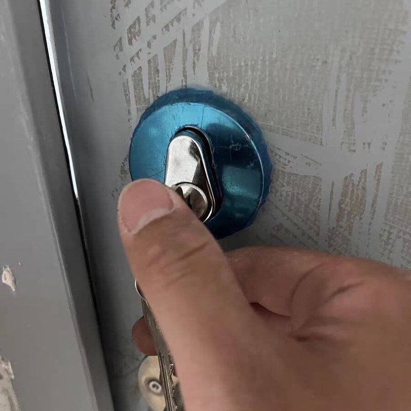 管井锁锁芯罩有旋钮防火锁配件锁芯盖锁芯管道井螺丝包消防门锁.