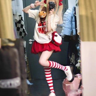 大码 韩版 红色花苞裙裤 高腰云朵蓬蓬裙女A字辣妹显瘦半身裙短裙裤
