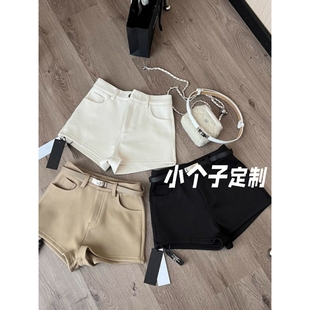 女小个子短款 卡其色靴裤 直筒秋季 大码 xs裤 短裤 热裤 子 黑色高腰西装