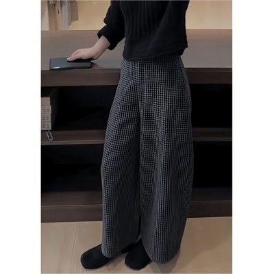 秋冬款高腰显瘦休闲弯刀裤九分裤