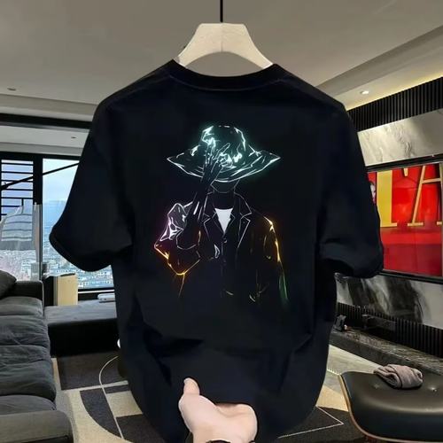 夏季新款痞帅重磅纯棉短袖T恤男