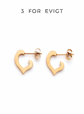 3 for evig镀18k金告白系列耳环北欧简约优雅告白浪漫爱心