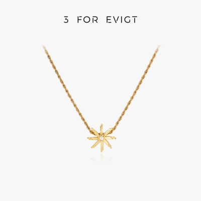 3 for evigt镀18K金花窗系列芒星项链太阳折纸芒星造型活力趣味感