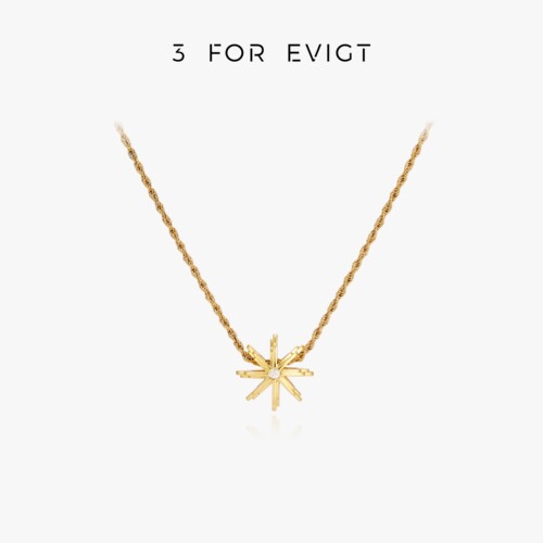 3 for evigt镀18K金花窗系列芒星项链太阳折纸芒星造型活力趣味感