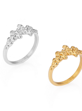 3 for evigt镀18K金熔岩系列火山戒指岩石仿生纹理复古质感