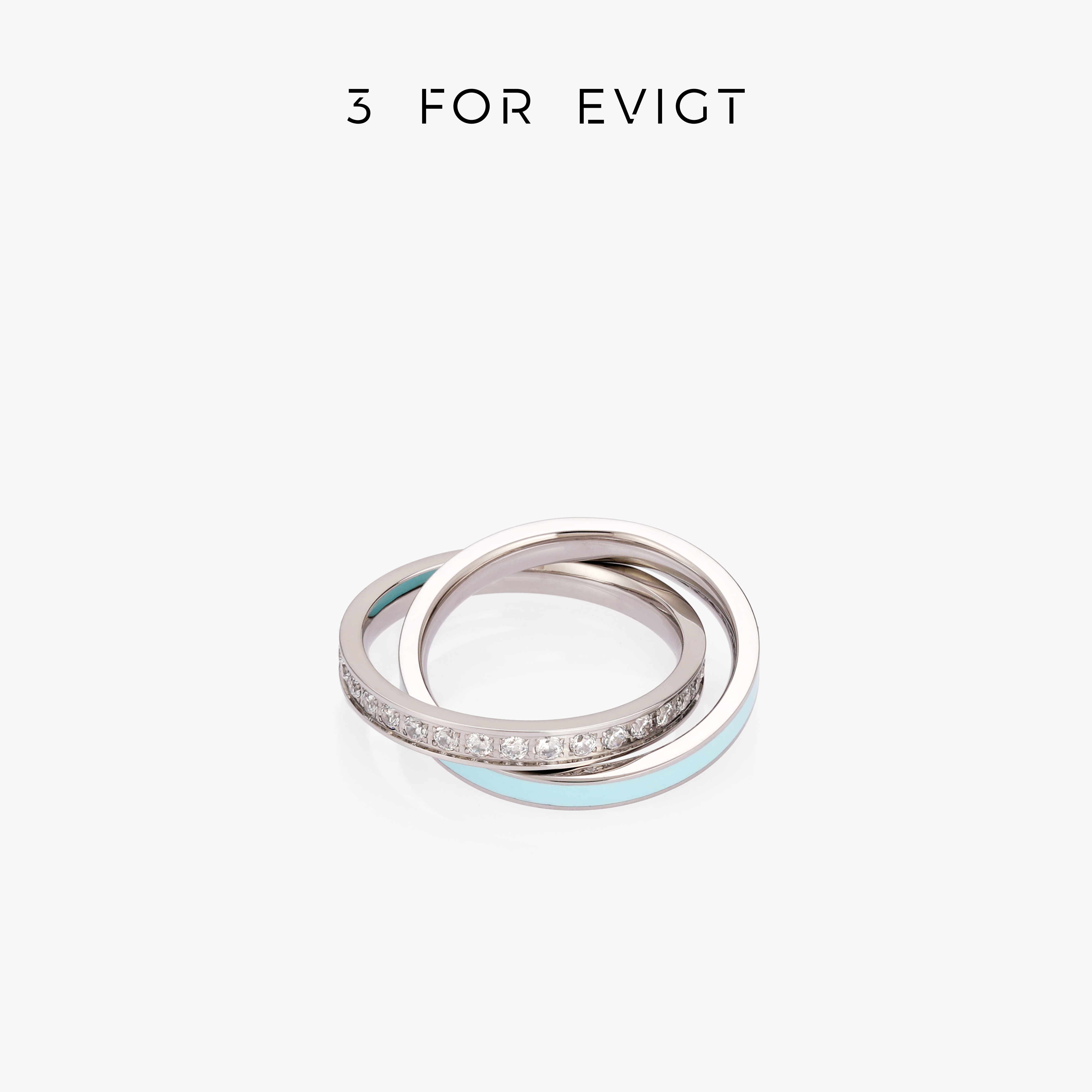 3 for evigt镀18K金光环系列拥抱戒指自然律动活力撞色