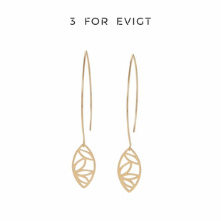 3 for evigt叶脉系列窗格叶子耳环北欧简约大气女