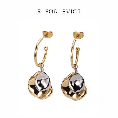 3 for evigt镀18K金花序系列花瓣耳环简约独特女式