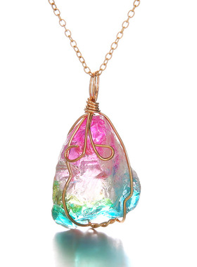 水晶项炼女 crystal pendant transparent necklace women choker